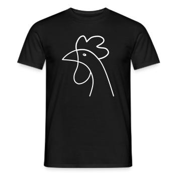 Huhn Henne Zeichnung Skizze Tier Kleintier - Männer T-Shirt - Schwarz - Vorne - AI Model Male 178 light (178cm)