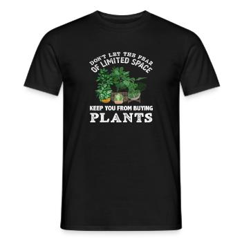 Plant Lovers Buy More Plants Gardeners - Men's T-Shirt - black - Front - AI Model Male 178 light (178cm)