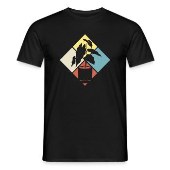 Retro Plant Lover Plants Succulents - Men's T-Shirt - black - Front - AI Model Male 178 light (178cm)