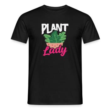 Plant lover planting succulent flower - Men's T-Shirt - black - Front - AI Model Male 178 light (178cm)