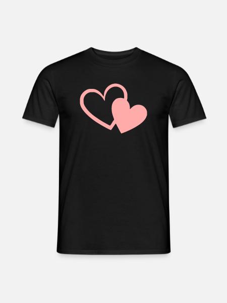 Valentines Pink Heart, Valentine's Day - Men's T-Shirt - black