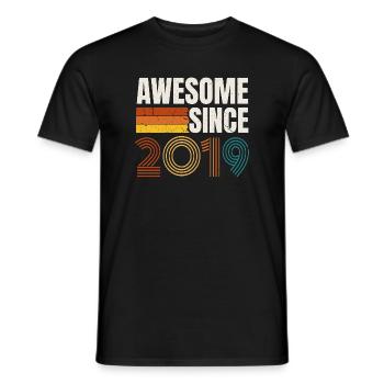Awesome Since 2019 Retro Vintage Birthday - Men's T-Shirt - black - Front - AI Model Male 178 light (178cm)
