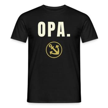 GRANDFATHER. Success Edition – Golden Anchor - Men's T-Shirt - black - Front - AI Model Male 178 light (178cm)