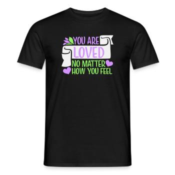 Tu es aimé, peu importe la compassion que tu ressens - T-shirt homme - noir - Devant - AI Model Male 178 light (178cm)