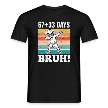 100 jours d’école en taponnant le soleil vintage de Boy - T-shirt homme - noir - Devant - AI Model Male 178 light (178cm)