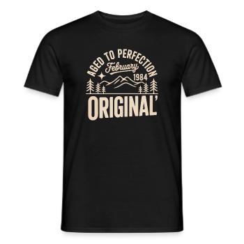 février 1984 – Légende des sommets et montagnes - T-shirt homme - noir - Devant - AI Model Male 178 light (178cm)