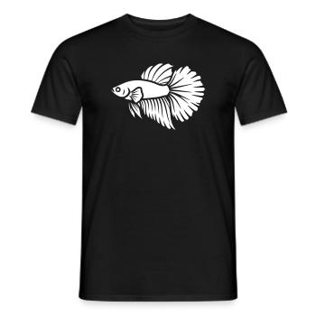 Kampffisch Betta Fisch Aquaristik Vektor - Männer T-Shirt - Schwarz - Vorne - AI Model Male 178 light (178cm)