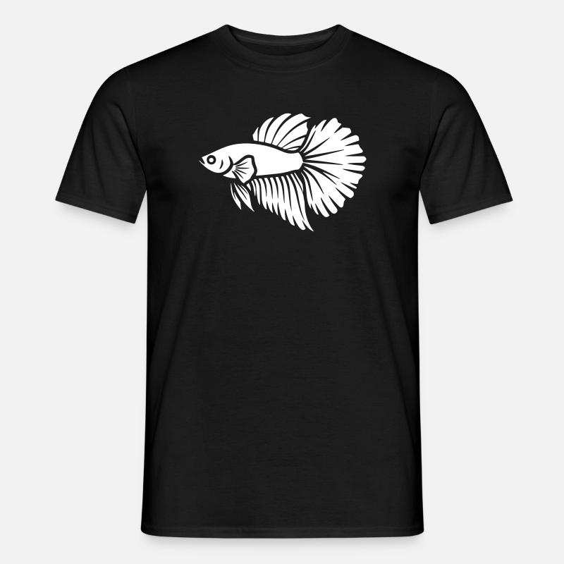 Kampffisch Betta Fisch Aquaristik Vektor - Männer T-Shirt - Schwarz
