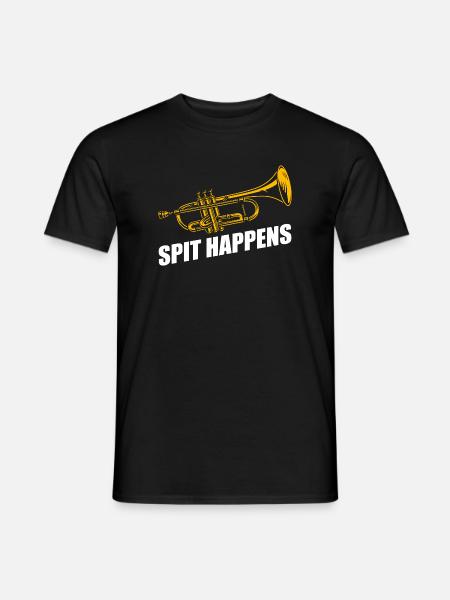 Spit happens trumpet player - Men's T-Shirt - black