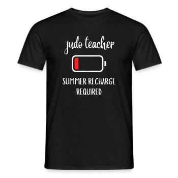 Judo Teacher Summer Recharge Required Gift - Men's T-Shirt - black - Front - AI Model Male 178 light (178cm)