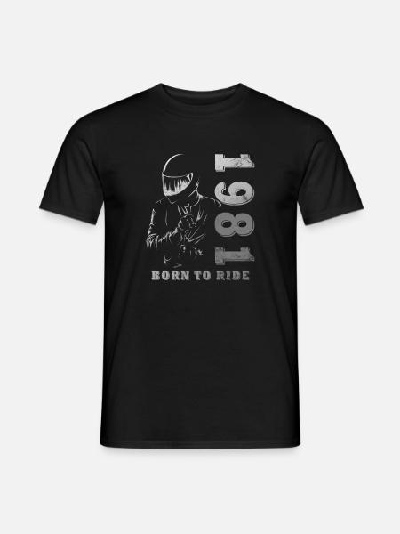 Naissance du motard vintage en 1981 - T-shirt homme - noir