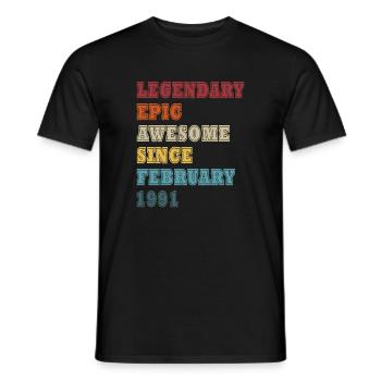 Legend since February 1991 - Men's T-Shirt - black - Front - AI Model Male 178 light (178cm)