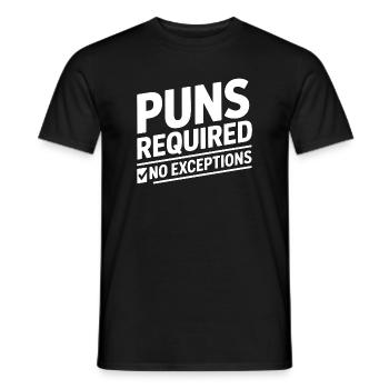 Puns Required Wortspiele - Männer T-Shirt - Schwarz - Vorne - AI Model Male 178 light (178cm)