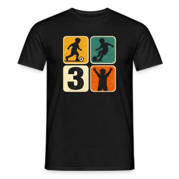 3 Football Birthday Boy 3 Years Ball - Men's T-Shirt - black - Front - AI Model Male 178 light (178cm)