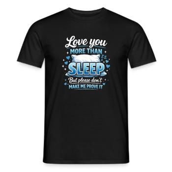 Funny Sleep Bed Pillow Dreams Rest Snooze Humor - Men's T-Shirt - black - Front - AI Model Male 178 light (178cm)