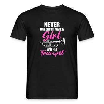 Une fille avec un trompettiste - T-shirt homme - noir - Devant - AI Model Male 178 light (178cm)
