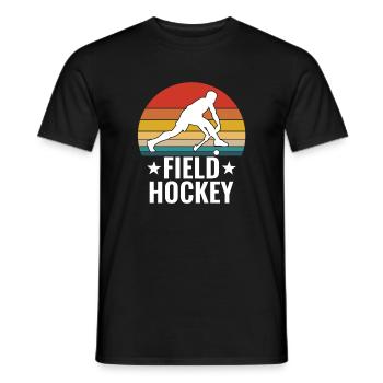 Hockey sur gazon Hommes Rétro Vintage - T-shirt homme - noir - Devant - AI Model Male 178 light (178cm)