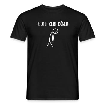 Pas de brochette kebab aujourd’hui, amateur de kebab - T-shirt homme - noir - Devant - AI Model Male 178 light (178cm)