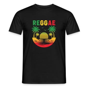 Reggae Sunset Palm Paradise - Men's T-Shirt - black - Front - AI Model Male 178 light (178cm)