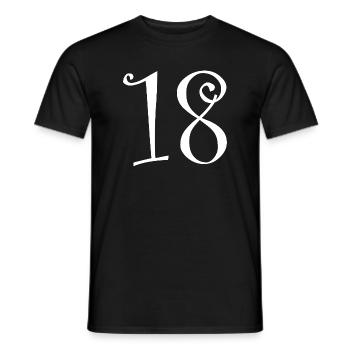 18. 18 JAHRE ALT. 18-JÄHRIGES JUBILÄUM. 18. GEBURTSTAG. - Männer T-Shirt - Schwarz - Vorne - AI Model Male 178 light (178cm)