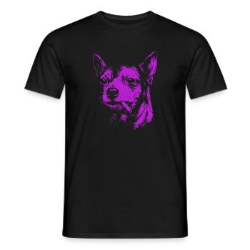 Chihuahua Raucht Lustiger Hunde Humor Meme - Männer T-Shirt - Schwarz - Vorne - AI Model Male 178 light (178cm)