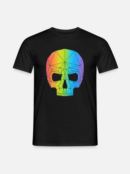 Schädel in Farbe - Männer T-Shirt - Schwarz