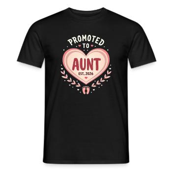 Aunt 2026 Aunt 2026 Promoted to Aunt 2026 - Men's T-Shirt - black - Front - AI Model Male 178 light (178cm)
