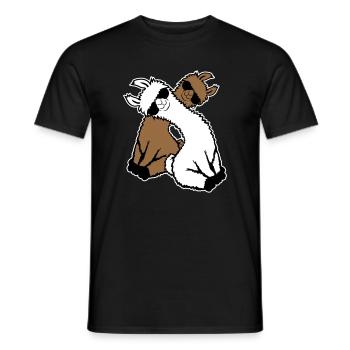 Two Llamas Pair 2 Friends Cool Sunglasses Team - Men's T-Shirt - black - Front - AI Model Male 178 light (178cm)