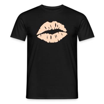  Lippen Silhouette  - Männer T-Shirt - Schwarz - Vorne - AI Model Male 178 light (178cm)