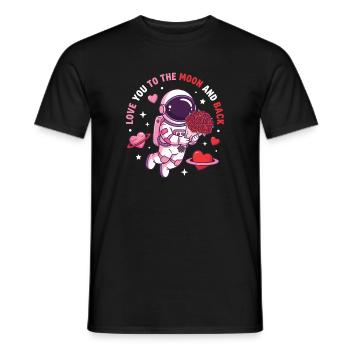 Ich liebe dich bis zum Mond und zurück, Astronaut Valentine - Männer T-Shirt - Schwarz - Vorne - AI Model Male 178 light (178cm)