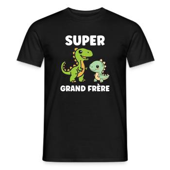 Super Grand Frère Dinosaures - T-shirt homme - noir - Devant - AI Model Male 178 light (178cm)
