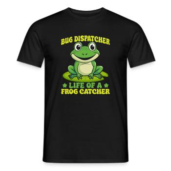 Frog Catcher Bug Dispatcher Life Of A Catcher Frog - Men's T-Shirt - black - Front - AI Model Male 178 light (178cm)