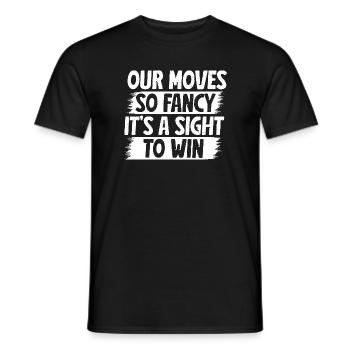 Cavalier de cheval de loisir fait des gestes de spectacle pour gagner - T-shirt homme - noir - Devant - AI Model Male 178 light (178cm)