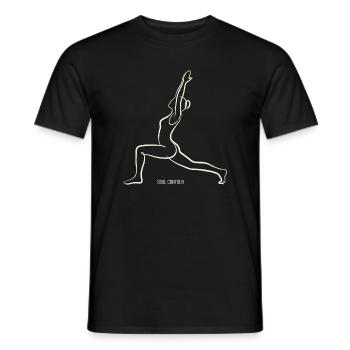 SOUL CONTOUR - Virabhadrasana - Männer T-Shirt - Schwarz - Vorne - AI Model Male 178 light (178cm)