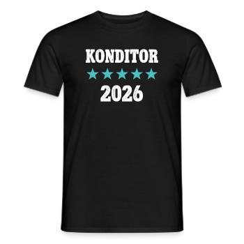 Maître apprenti Examen d’apprentissage Confiserie 2026 - T-shirt homme - noir - Devant - AI Model Male 178 light (178cm)
