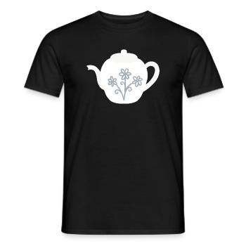 Floral Teapot Bloom - Men's T-Shirt - black - Front - AI Model Male 178 light (178cm)