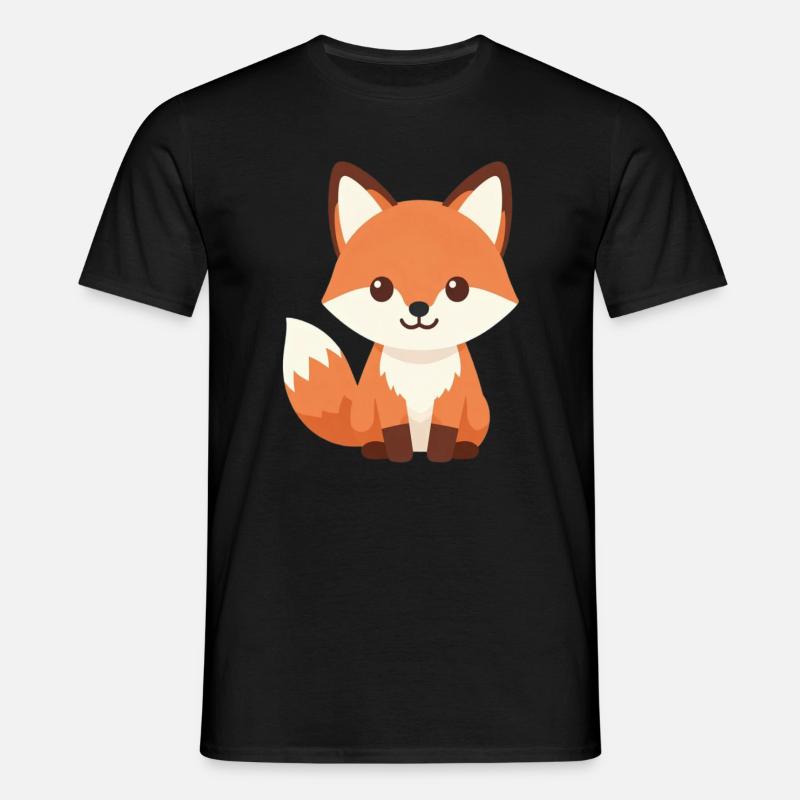 Fuchs - Männer T-Shirt - Schwarz