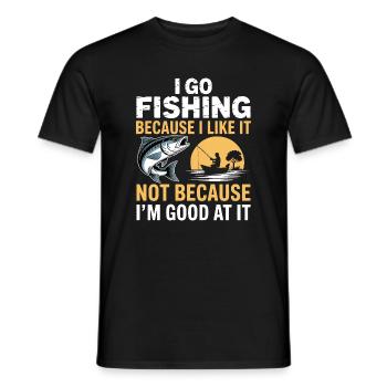 Ich gehe angeln, weil es mir gefällt. - Männer T-Shirt - Schwarz - Vorne - AI Model Male 178 light (178cm)