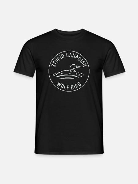 Blödes kanadisches Wolf-Vogel-Enten-Grafikdesign - Männer T-Shirt - Schwarz