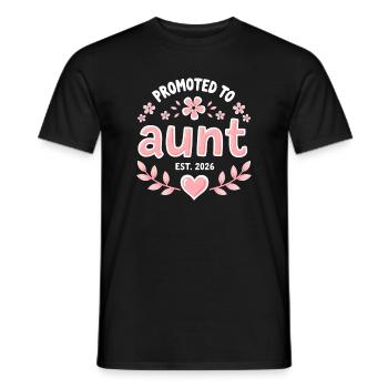 Aunt 2026 Aunt 2026 Promoted to Aunt 2026 - Men's T-Shirt - black - Front - AI Model Male 178 light (178cm)