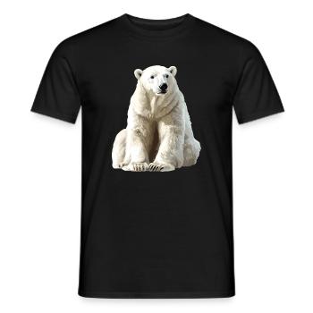 Polarbär im Eislicht - Men's T-Shirt - black - Front - AI Model Male 178 light (178cm)