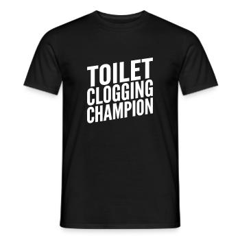 Champion du Bouchon des Toilettes Slogan Drôle - T-shirt homme - noir - Devant - AI Model Male 178 light (178cm)