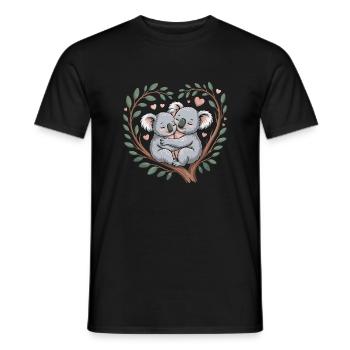 Koala Couple Saint-Valentin - T-shirt homme - noir - Devant - AI Model Male 178 light (178cm)