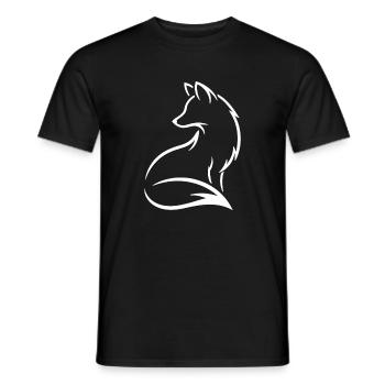 Silhouette de renard - Art de lignes de la faune Nature Design - T-shirt homme - noir - Devant - AI Model Male 178 light (178cm)