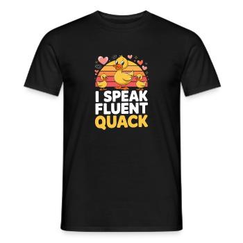 Je parle couramment coin, canard drôle, famille de canards - T-shirt homme - noir - Devant - AI Model Male 178 light (178cm)