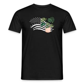 American Flag Plant Lover Plants - Men's T-Shirt - black - Front - AI Model Male 178 light (178cm)