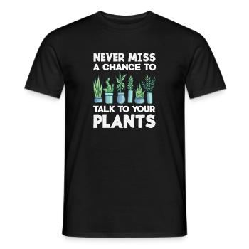 Talk to your plant lover Plants - Men's T-Shirt - black - Front - AI Model Male 178 light (178cm)