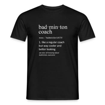 Definition des Badmintontrainers Lustiges Wörterbuch - Männer T-Shirt - Schwarz - Vorne - AI Model Male 178 light (178cm)
