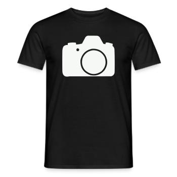 Kamera Linien-Icon Design - Männer T-Shirt - Schwarz - Vorne - AI Model Male 178 light (178cm)