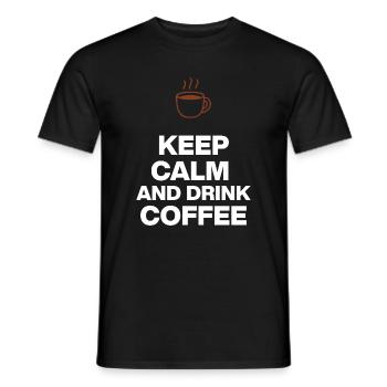 KEEP CALM AND DRINK COFFEE, OHNE KAFFEE GEHT NIX - Männer T-Shirt - Schwarz - Vorne - AI Model Male 178 light (178cm)